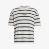 AllSaints Logo-print Striped Cotton-jersey T-shirt