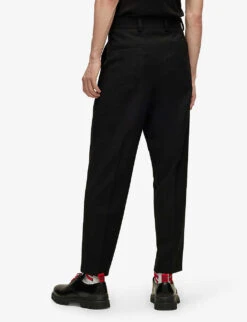 Hugo Slim-fit Straight-leg Stretch Wool-blend Trousers -Fit & Flow Clothing Sales Store R04053426 BLACK ALT03