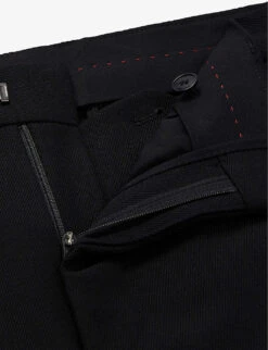 Hugo Slim-fit Straight-leg Stretch Wool-blend Trousers -Fit & Flow Clothing Sales Store R04053426 BLACK ALT04