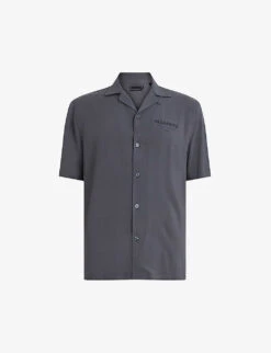 AllSaints Underground Short-sleeved Woven Bowling Shirt