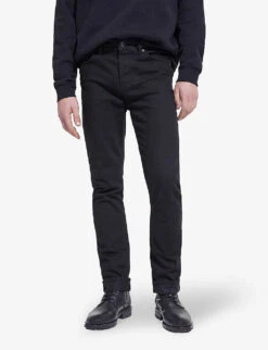 THE KOOPLES Contrast-stitching Slim-fit Stretch-cotton Jeans -Fit & Flow Clothing Sales Store R04058863 BLA01 ALT02