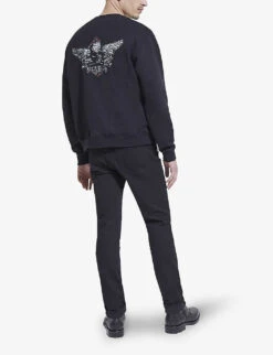 THE KOOPLES Contrast-stitching Slim-fit Stretch-cotton Jeans -Fit & Flow Clothing Sales Store R04058863 BLA01 ALT03