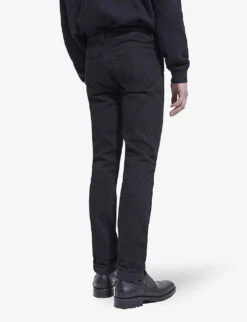 THE KOOPLES Contrast-stitching Slim-fit Stretch-cotton Jeans -Fit & Flow Clothing Sales Store R04058863 BLA01 ALT04