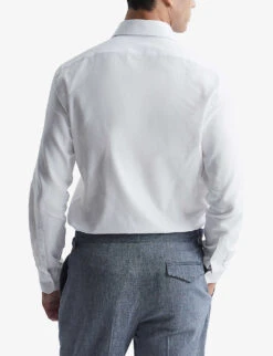 Reiss Belief Slim-fit Cotton Flannel Shirt -Fit & Flow Clothing Sales Store R04068113 WHITE ALT03