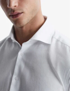 Reiss Belief Slim-fit Cotton Flannel Shirt -Fit & Flow Clothing Sales Store R04068113 WHITE ALT04