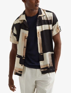 Reiss Deekay Abstract-print Woven Shirt -Fit & Flow Clothing Sales Store R04068116 MULTI ALT02