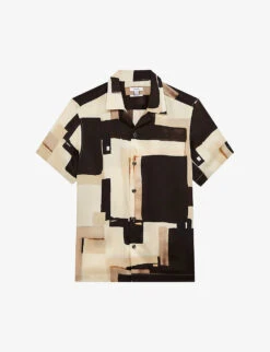 Reiss Deekay Abstract-print Woven Shirt