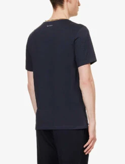 PAUL SMITH Ribbed-neck Cotton-jersey T-shirt -Fit & Flow Clothing Sales Store R04069882 VERYDARKNAVY ALT03