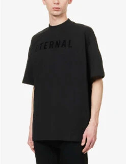 Fear Of God Eternal Brand-print Relaxed-fit Cotton-jersey T-shirt -Fit & Flow Clothing Sales Store R04075920 BLACK ALT02