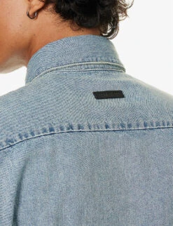 Fear Of God Brand-patch Contrast-stitch Regular-fit Denim Shirt -Fit & Flow Clothing Sales Store R04075941 5YEARINDIGO ALT04
