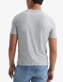 Reiss Dayton V-neck Cotton-jersey T-shirt -Fit & Flow Clothing Sales Store R04080317 GREYMARL ALT03
