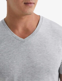 Reiss Dayton V-neck Cotton-jersey T-shirt -Fit & Flow Clothing Sales Store R04080317 GREYMARL ALT04