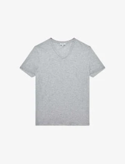 Reiss Dayton V-neck Cotton-jersey T-shirt