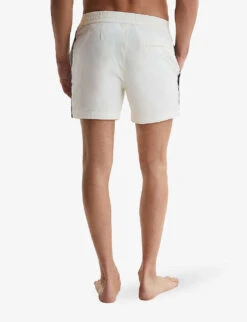 Reiss Jesse Elasticated-waist Side-stripe Stretch-woven Swim Shorts -Fit & Flow Clothing Sales Store R04080321 WHITE ALT03