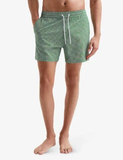 Reiss Chain Geometric-print Stretch Recycled-polyester Swim Shorts 7 Reiss Chain Geometric-print Stretch Recycled-polyester Swim Shorts -Fit & Flow Clothing Sales Store R04080324 BRIGHTGREENWH ALT02