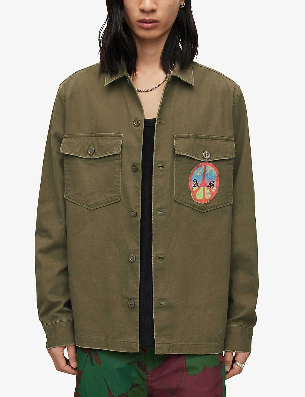 AllSaints Peace Symbol Relaxed-fit Cotton Shirt 3 AllSaints Peace Symbol Relaxed-fit Cotton Shirt - Image 3