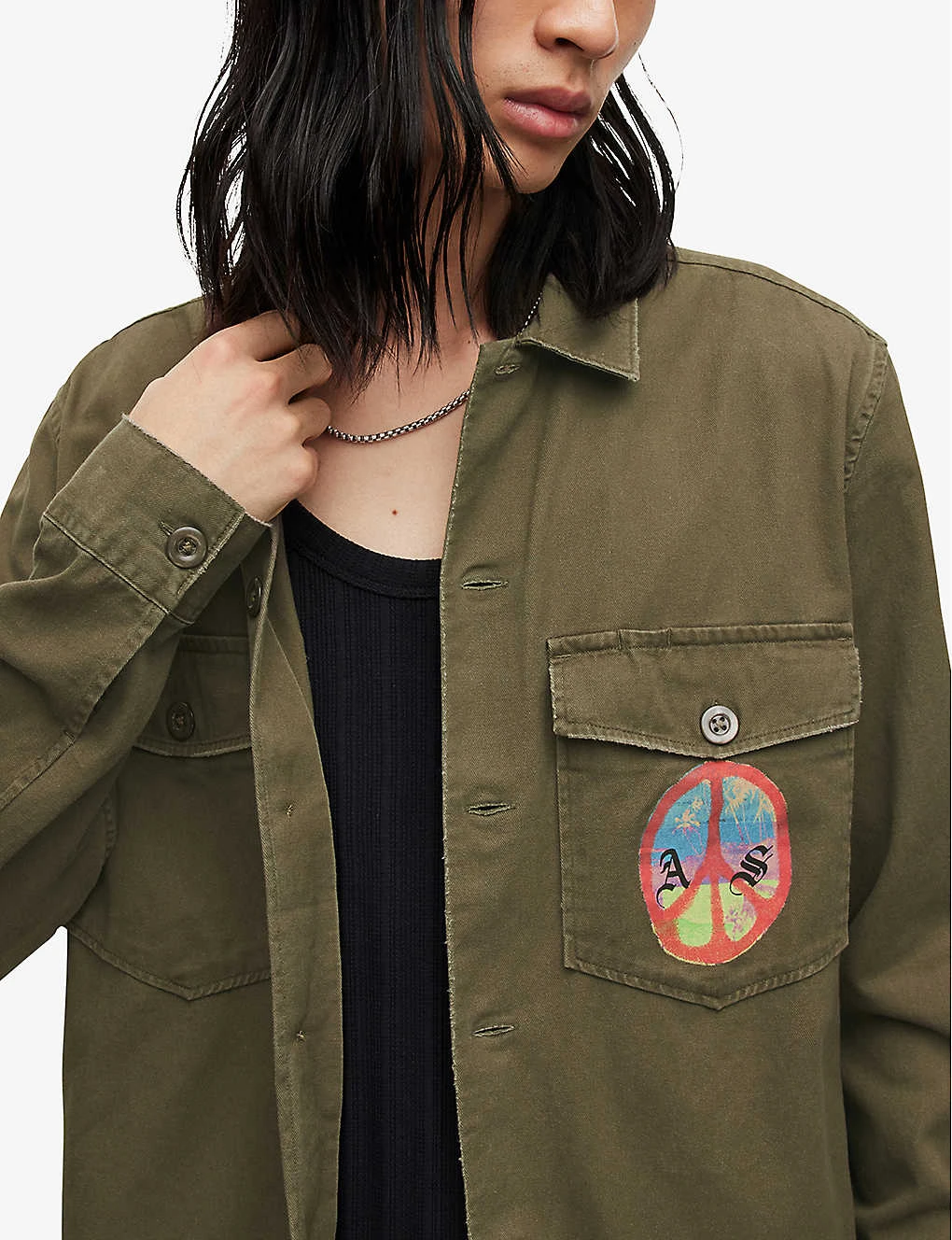 AllSaints Peace Symbol Relaxed-fit Cotton Shirt 5 AllSaints Peace Symbol Relaxed-fit Cotton Shirt - Image 5