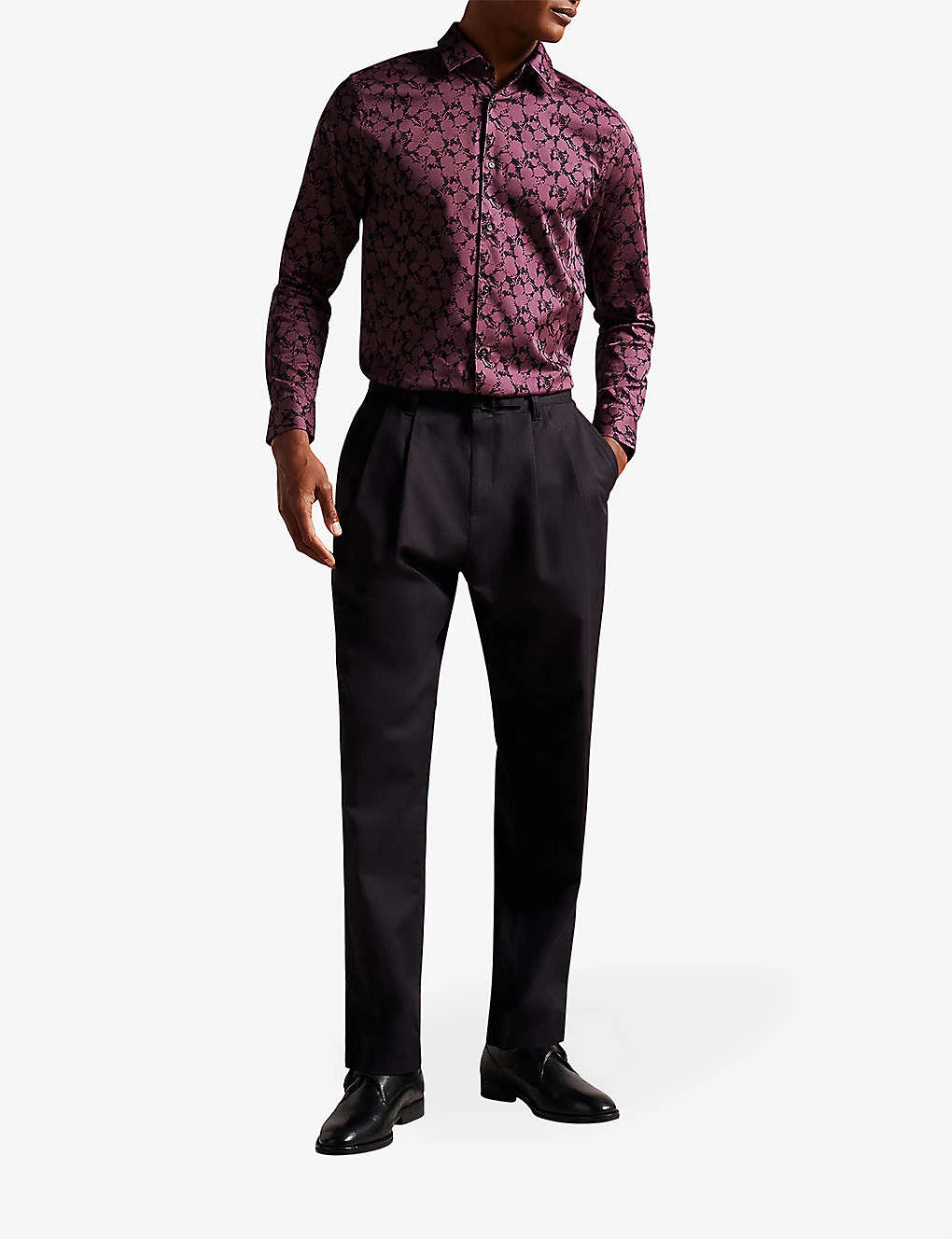 Ted Baker Comlee Floral-print Regular-fit Stretch-cotton Shirt 2 Ted Baker Comlee Floral-print Regular-fit Stretch-cotton Shirt - Image 2