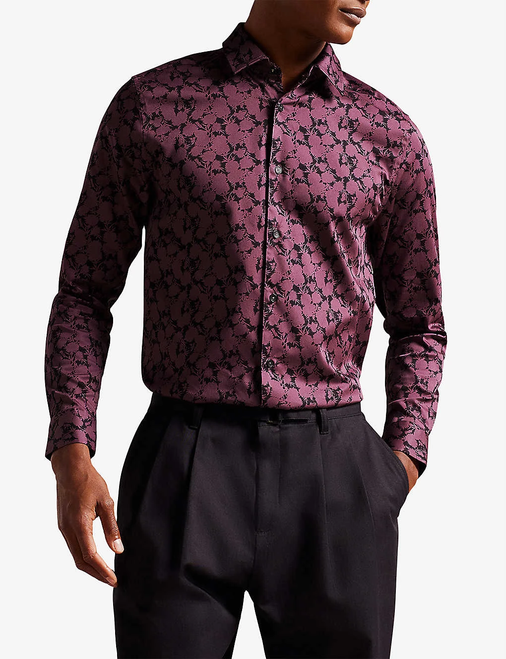 Ted Baker Comlee Floral-print Regular-fit Stretch-cotton Shirt 3 Ted Baker Comlee Floral-print Regular-fit Stretch-cotton Shirt - Image 3