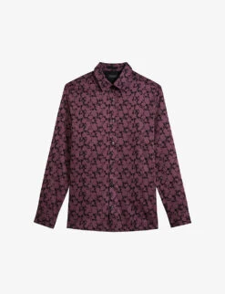 Ted Baker Comlee Floral-print Regular-fit Stretch-cotton Shirt