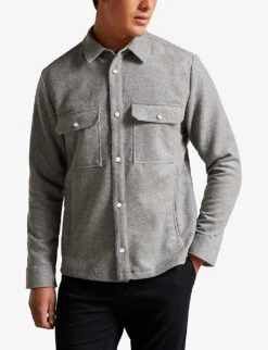 Ted Baker Anderby Wool-blend Overshirt -Fit & Flow Clothing Sales Store R04081013 GREY ALT02