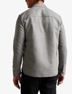 Ted Baker Anderby Wool-blend Overshirt -Fit & Flow Clothing Sales Store R04081013 GREY ALT03