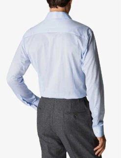 ETON King Knit Striped Contemporary-fit Cotton Shirt -Fit & Flow Clothing Sales Store R04082114 LIGHTBLUE ALT02