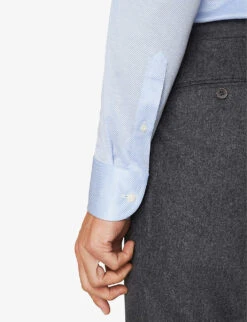 ETON King Knit Striped Contemporary-fit Cotton Shirt -Fit & Flow Clothing Sales Store R04082114 LIGHTBLUE ALT04