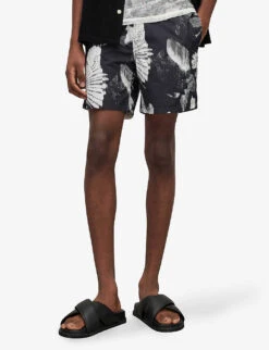 AllSaints Frequency Floral-print Regular-fit Swim Shorts -Fit & Flow Clothing Sales Store R04082484 WSHBLKECRU ALT02