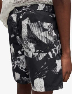 AllSaints Frequency Floral-print Regular-fit Swim Shorts -Fit & Flow Clothing Sales Store R04082484 WSHBLKECRU ALT05