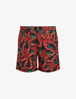 AllSaints Mesquida Graphic-print Drawstring Woven Shorts