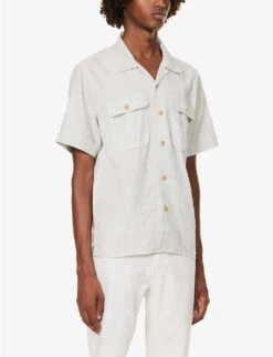 ELEVENTY Double-pocket Boxy-fit Linen-blend Shirt -Fit & Flow Clothing Sales Store R04082527 ZUCCHERO ALT02