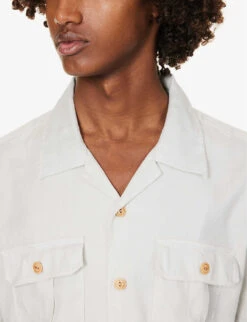 ELEVENTY Double-pocket Boxy-fit Linen-blend Shirt -Fit & Flow Clothing Sales Store R04082527 ZUCCHERO ALT04