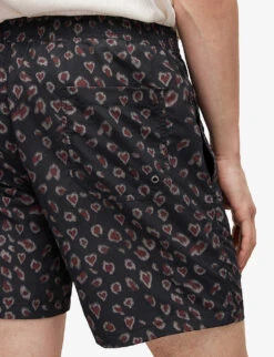 AllSaints Romantik Leopard-print Recycled-polyamide Swim Trunks -Fit & Flow Clothing Sales Store R04082735 JETBLACK ALT04
