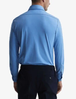 Reiss Voyager Slim-fit Stretch-woven Travel Shirt -Fit & Flow Clothing Sales Store R04087028 SOFTBLUE ALT03
