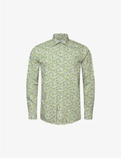 ETON Business Casual Lemon-print Slim-fit Cotton Shirt