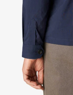 ETON Pocket-embellished Collared Regular-fit Cotton-poplin Shirt -Fit & Flow Clothing Sales Store R04088471 NAVYBLUE ALT04