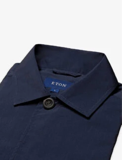 ETON Pocket-embellished Collared Regular-fit Cotton-poplin Shirt -Fit & Flow Clothing Sales Store R04088471 NAVYBLUE ALT06