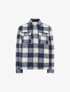 Reiss Angelo Check-pattern Zip-up Woven Overshirt