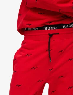 Hugo Leisure Logo-print Cotton-jersey Jogging Bottoms -Fit & Flow Clothing Sales Store R04093185 OPENPINK ALT04