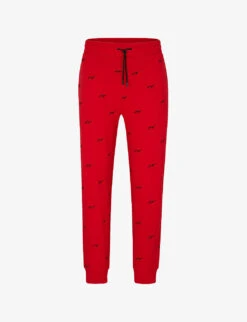 Hugo Leisure Logo-print Cotton-jersey Jogging Bottoms