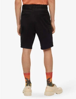 Hugo Leisure Logo-embroidered Stretch-cotton Shorts -Fit & Flow Clothing Sales Store R04093457 BLACK ALT03