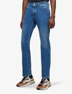 Boss Business Leisure Regular-fit Mid-rise Stretch-denim Jeans -Fit & Flow Clothing Sales Store R04093464 BRIGHTBLUE ALT02