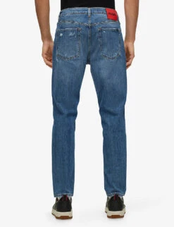 Hugo Leisure Mid-rise Tapered-leg Stretch-denim Jeans -Fit & Flow Clothing Sales Store R04093487 BRIGHTBLUE ALT03