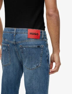 Hugo Leisure Mid-rise Tapered-leg Stretch-denim Jeans -Fit & Flow Clothing Sales Store R04093487 BRIGHTBLUE ALT04
