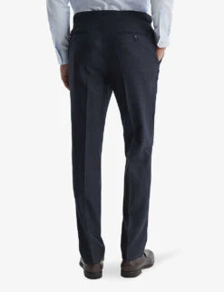 Reiss Dunn Slim-fit Straight-leg Wool Trousers -Fit & Flow Clothing Sales Store R04095888 NAVY ALT03