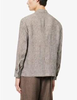 Giorgio Armani Graphic-pattern Long-sleeved Regular-fit Cotton Shirt 8 Giorgio Armani Graphic-pattern Long-sleeved Regular-fit Cotton Shirt -Fit & Flow Clothing Sales Store R04096684 QUIETGRAY ALT03