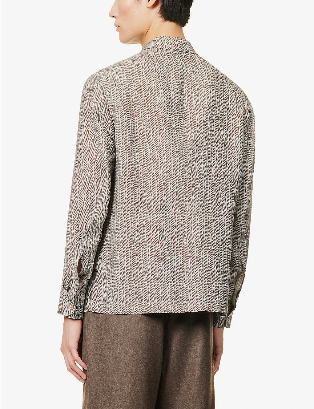 Giorgio Armani Graphic-pattern Long-sleeved Regular-fit Cotton Shirt 4 Giorgio Armani Graphic-pattern Long-sleeved Regular-fit Cotton Shirt - Image 4