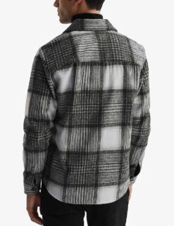 Reiss Ohio Check-pattern Relaxed-fit Woven Overshirt -Fit & Flow Clothing Sales Store R04098676 GREY ALT03