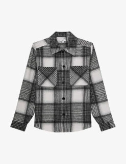 Reiss Ohio Check-pattern Relaxed-fit Woven Overshirt